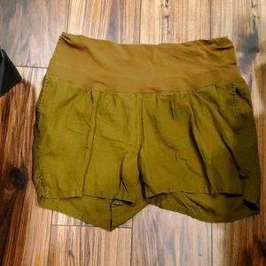 Maternity OLV GRN Linen blend shorts XL